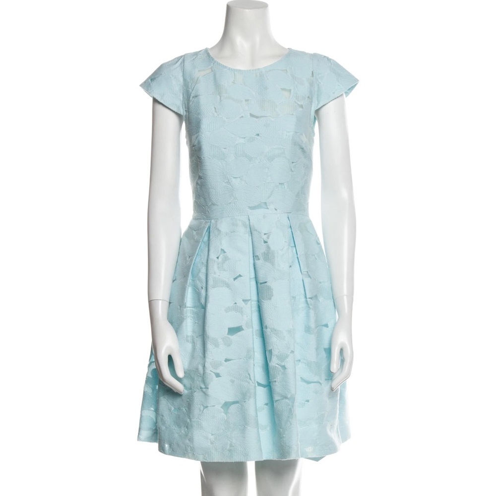 Ted Baker Laureto Mint Blue Lace Fit & Flare Dress Size 3 (US 8) Elegant